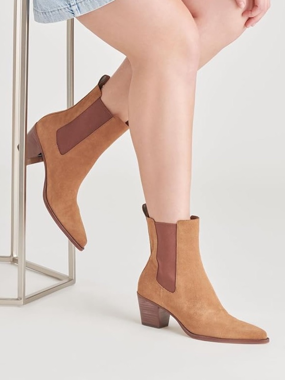 Dolce Vita Shadie Suede Chelsea Boot Size 11 Brown Tan Waterproof Pointed Toe
